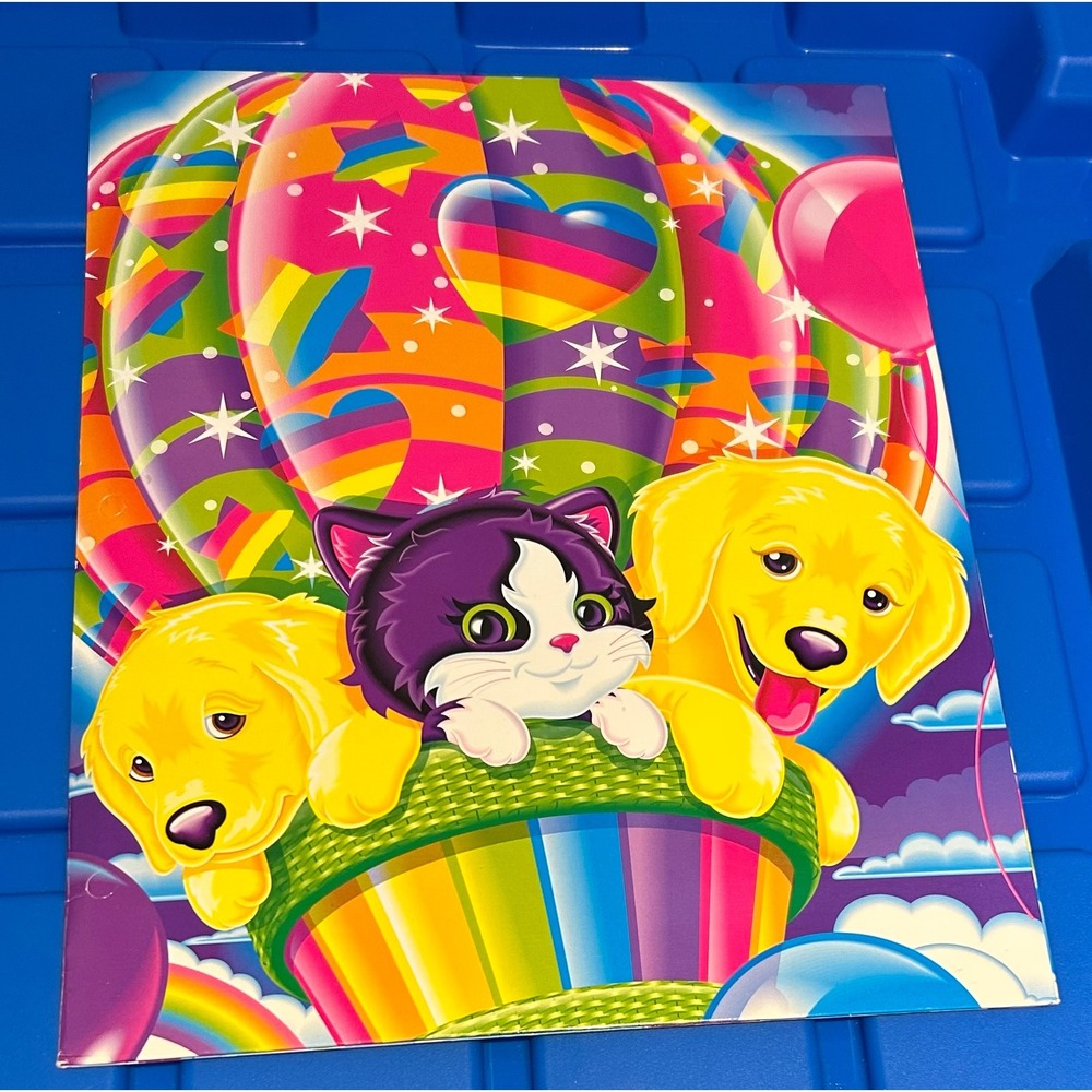 Lisa Frank Balloon Buddies Folder 2005 Rainbow Puppies Kitten Casey Caymie